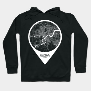 Hangzhou, China City Map - Travel Pin Hoodie